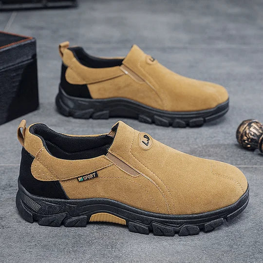 Oferta de esta semana: 70 % de descuento🎁 Mocasines ortopédicos sin cordones con soporte de arco y punta ancha para hombre
