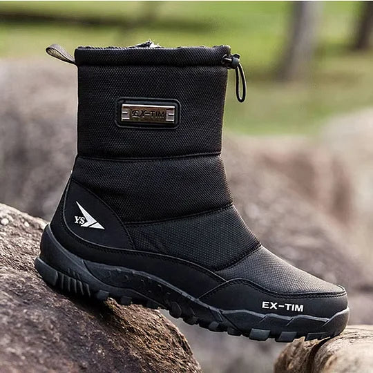 (⏰Descuento por tiempo limitado 45% de descuento) Botas de nieve ortopédicas con soporte de tobillo para hombre, botas de senderismo impermeables, cálidas y ligeras