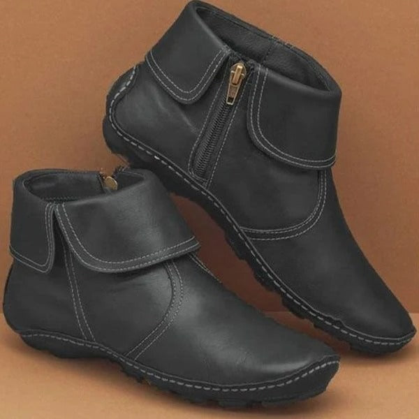 Botas de soporte de arco para mujer con cremallera lateral hasta el tobillo