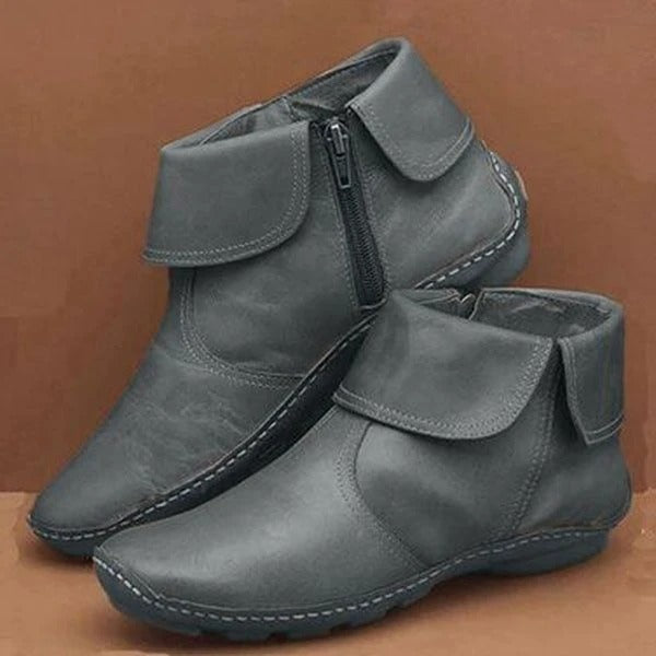 Botas de soporte de arco para mujer con cremallera lateral hasta el tobillo