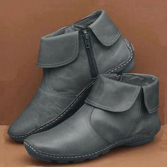 Botas de soporte de arco para mujer con cremallera lateral hasta el tobillo