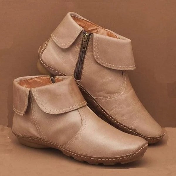 Botas de soporte de arco para mujer con cremallera lateral hasta el tobillo