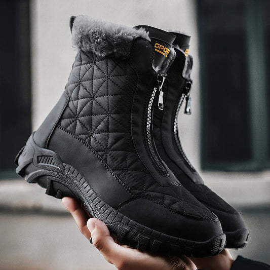 (⏰Evento de descuento del 49% por tiempo limitado) Botas de nieve ortopédicas de invierno para hombre, cálidas, con punta ancha, soporte de arco, impermeables, antideslizantes y antiperforación.