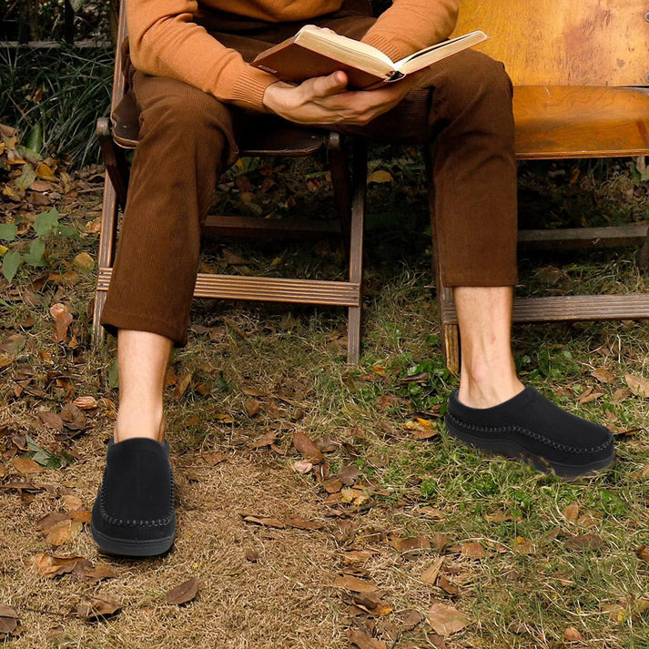 Zapatillas ortopédicas de felpa cálidas y antideslizantes con punta ancha para hombre (¡Oferta especial del 45%!)