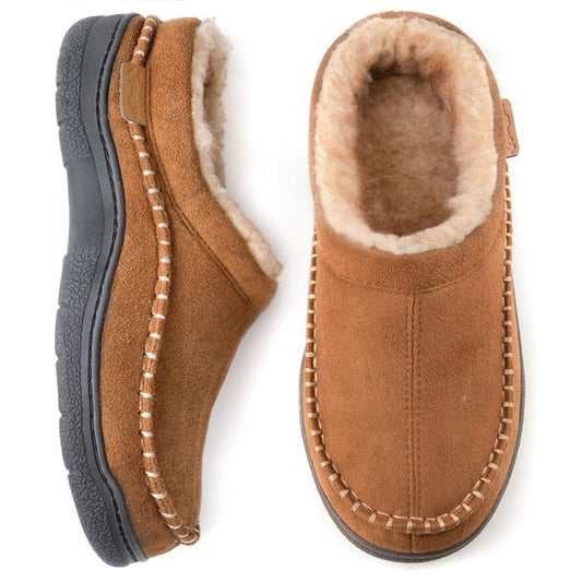 Zapatillas ortopédicas de felpa cálidas y antideslizantes con punta ancha para hombre (¡Oferta especial del 45%!)