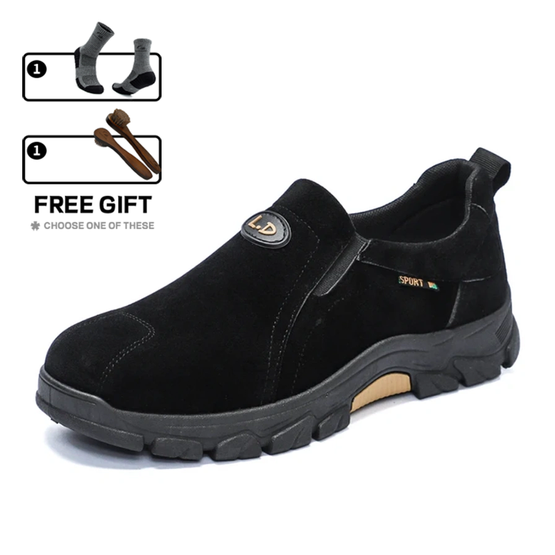Oferta de esta semana: 70 % de descuento🎁 Mocasines ortopédicos sin cordones con soporte de arco y punta ancha para hombre
