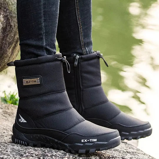 (⏰Descuento por tiempo limitado 45% de descuento) Botas de nieve ortopédicas con soporte de tobillo para hombre, botas de senderismo impermeables, cálidas y ligeras