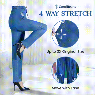 ComfiJeans - Jeans Mom de cintura alta y ultraelásticos