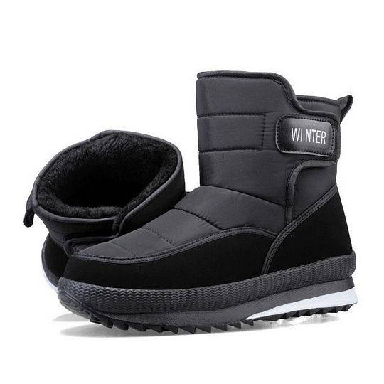 Botas de nieve ortopédicas gruesas y cálidas para hombre, con punta ancha, antideslizantes, impermeables y con forro de piel.