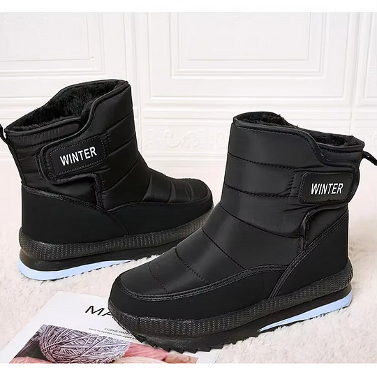 Botas de nieve ortopédicas gruesas y cálidas para hombre, con punta ancha, antideslizantes, impermeables y con forro de piel.