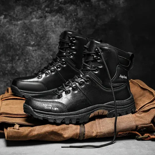 Botas de senderismo impermeables, antideslizantes y antiperforación para hombre, con soporte para el tobillo, puntera ancha y soporte para el arco, botas de trabajo ortopédicas