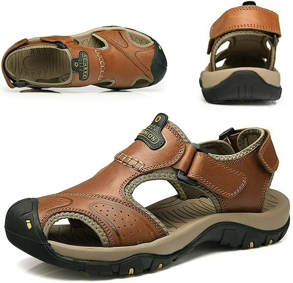 Oferta de esta semana: 70% de descuento🔥 Sandalias ortopédicas de cuero para exteriores de verano para hombre
