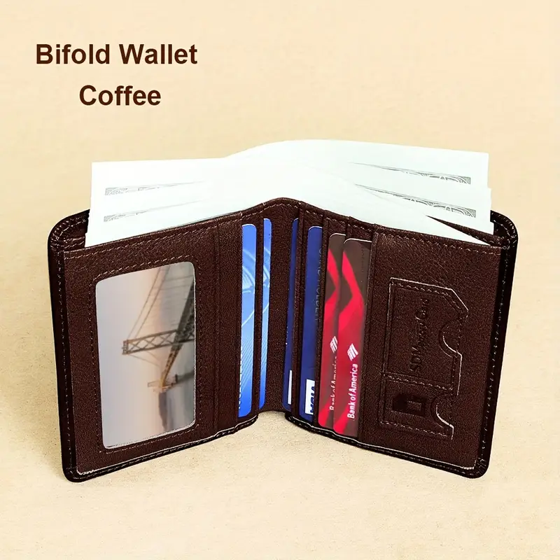 Cartera vintage de cuero genuino con bloqueo RFID para hombre, billetera triple