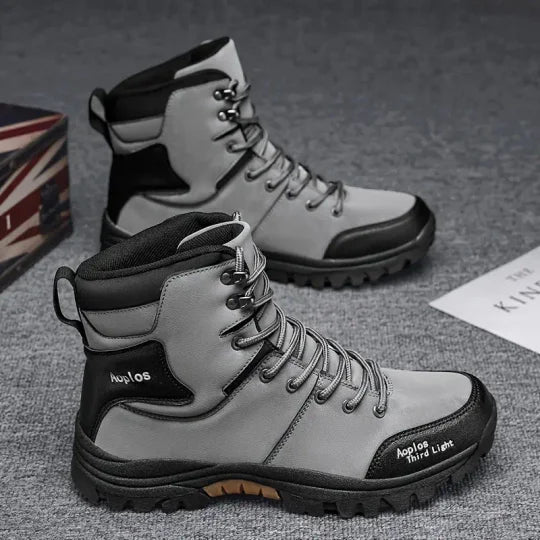 Botas de senderismo impermeables, antideslizantes y antiperforación para hombre, con soporte para el tobillo, puntera ancha y soporte para el arco, botas de trabajo ortopédicas