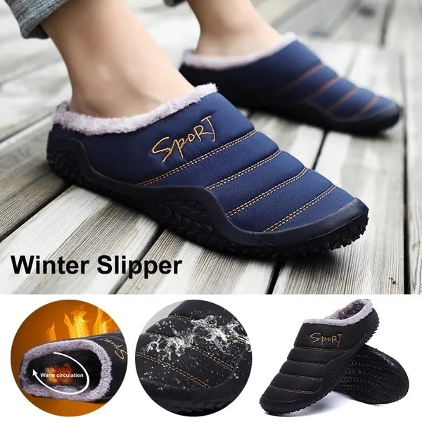 Pantuflas cómodas de invierno para hombre para exteriores