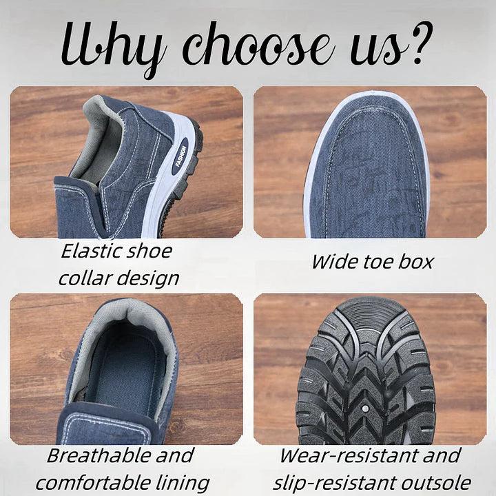 ¡Oferta especial! ¡45% de descuento! Nuevos zapatos ortopédicos sin cordones para hombre, zapatos cómodos para caminar.