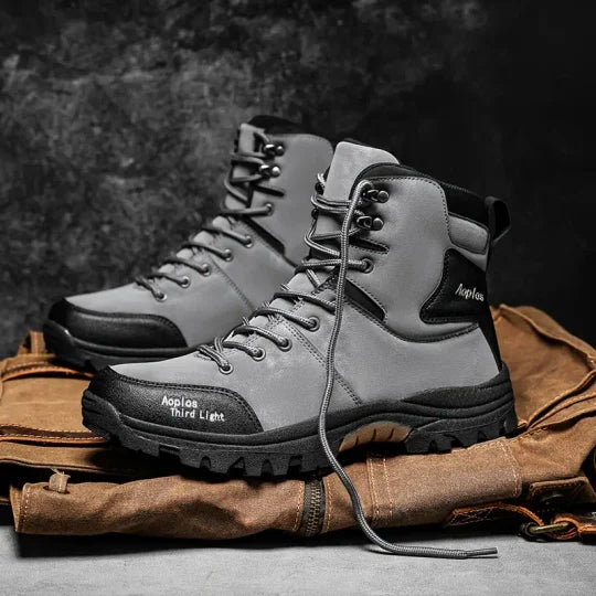 Botas de senderismo impermeables, antideslizantes y antiperforación para hombre, con soporte para el tobillo, puntera ancha y soporte para el arco, botas de trabajo ortopédicas