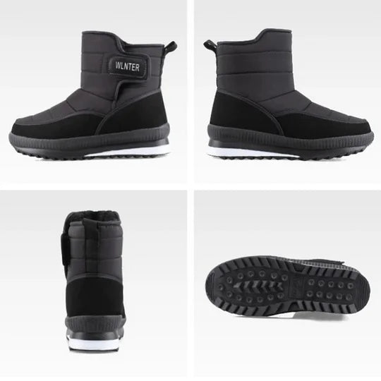 Botas de nieve ortopédicas gruesas y cálidas para hombre, con punta ancha, antideslizantes, impermeables y con forro de piel.