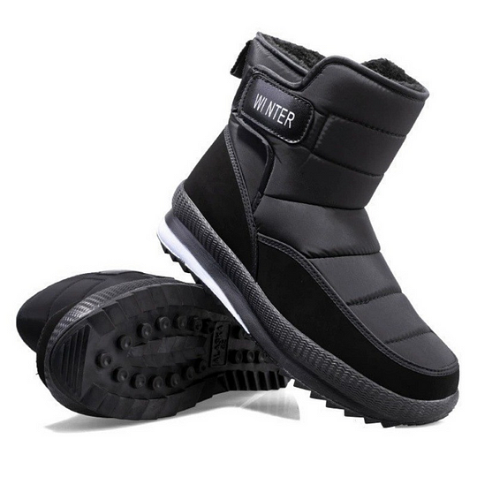 Botas de nieve ortopédicas gruesas y cálidas para hombre, con punta ancha, antideslizantes, impermeables y con forro de piel.