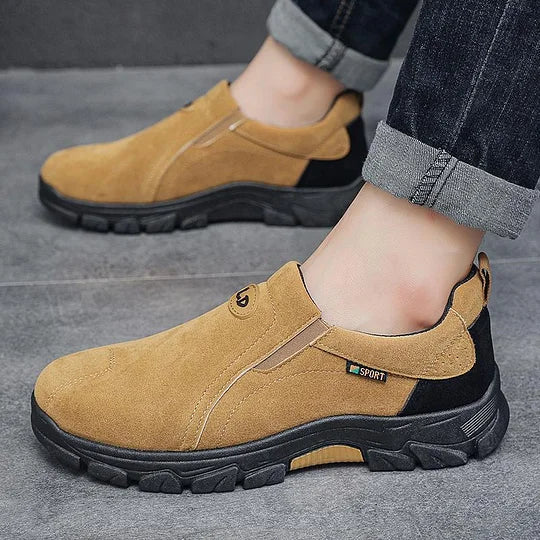 Oferta de esta semana: 70 % de descuento🎁 Mocasines ortopédicos sin cordones con soporte de arco y punta ancha para hombre
