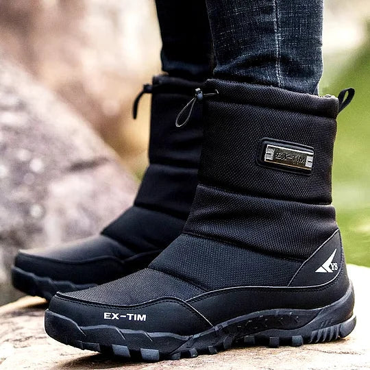 (⏰Descuento por tiempo limitado 45% de descuento) Botas de nieve ortopédicas con soporte de tobillo para hombre, botas de senderismo impermeables, cálidas y ligeras