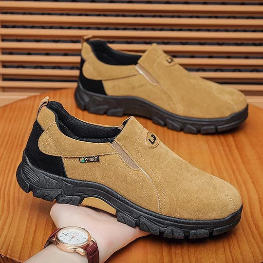 Oferta de esta semana: 70 % de descuento🎁 Mocasines ortopédicos sin cordones con soporte de arco y punta ancha para hombre