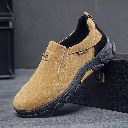 Oferta de esta semana: 70 % de descuento🎁 Mocasines ortopédicos sin cordones con soporte de arco y punta ancha para hombre