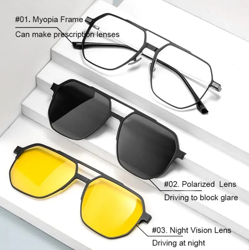 Gafas de sol polarizadas magnéticas 3 en 1