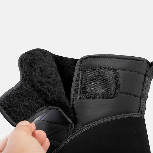 Botas de nieve ortopédicas gruesas y cálidas para hombre, con punta ancha, antideslizantes, impermeables y con forro de piel.