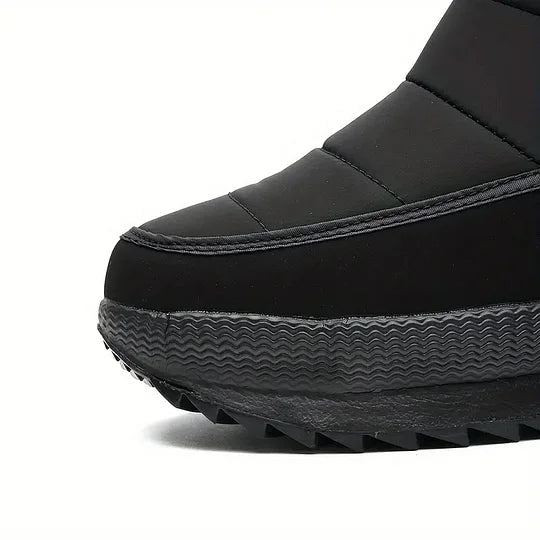 Botas de nieve ortopédicas gruesas y cálidas para hombre, con punta ancha, antideslizantes, impermeables y con forro de piel.