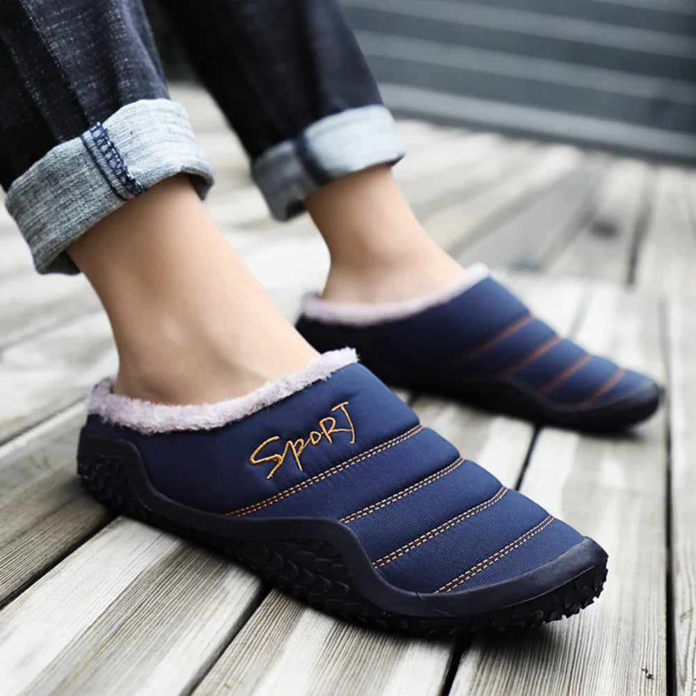 Pantuflas cómodas de invierno para hombre para exteriores
