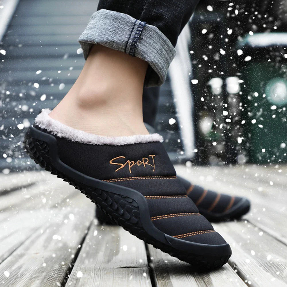 Pantuflas cómodas de invierno para hombre para exteriores