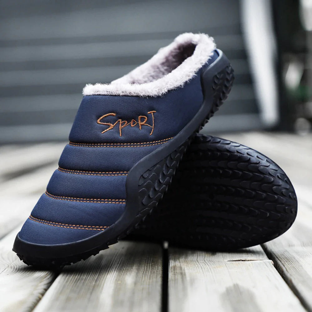 Pantuflas cómodas de invierno para hombre para exteriores