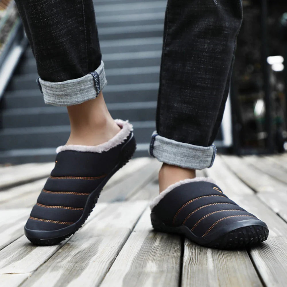 Pantuflas cómodas de invierno para hombre para exteriores