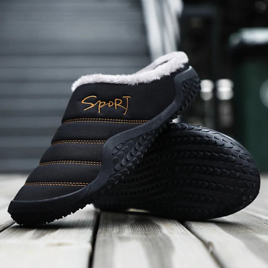 Pantuflas cómodas de invierno para hombre para exteriores