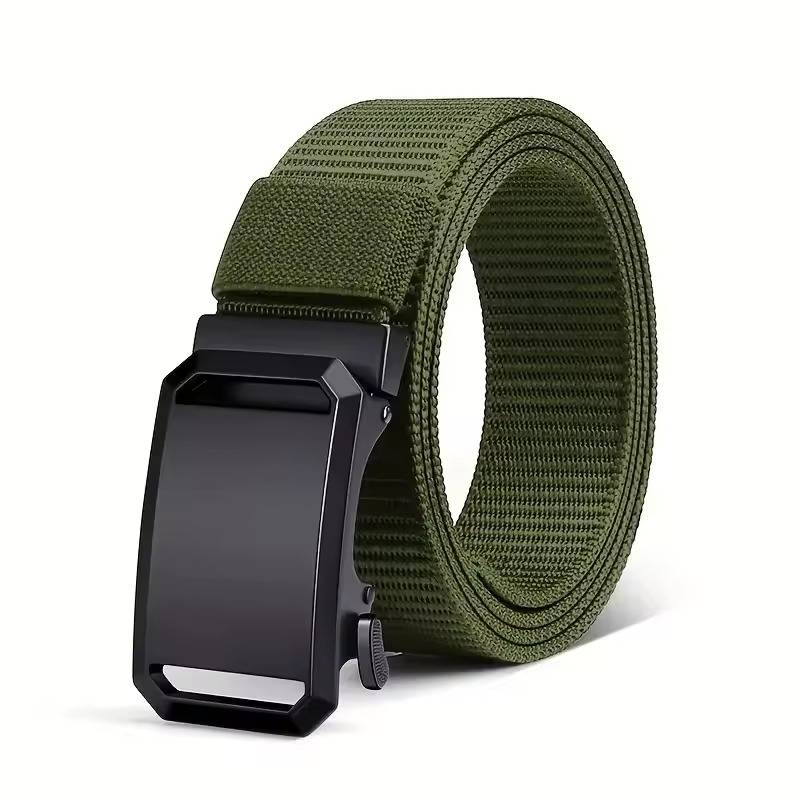 Cinturón de lona elegante para hombre con hebilla automática