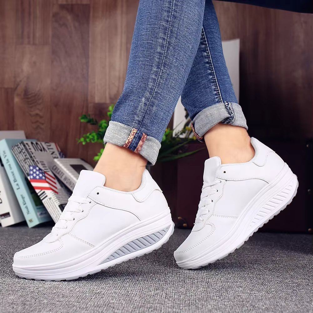 Oferta de primavera: 49 % de descuento💝 Zapatillas ortopédicas de plataforma de cuero con cordones para mujer: calzado informal para caminar