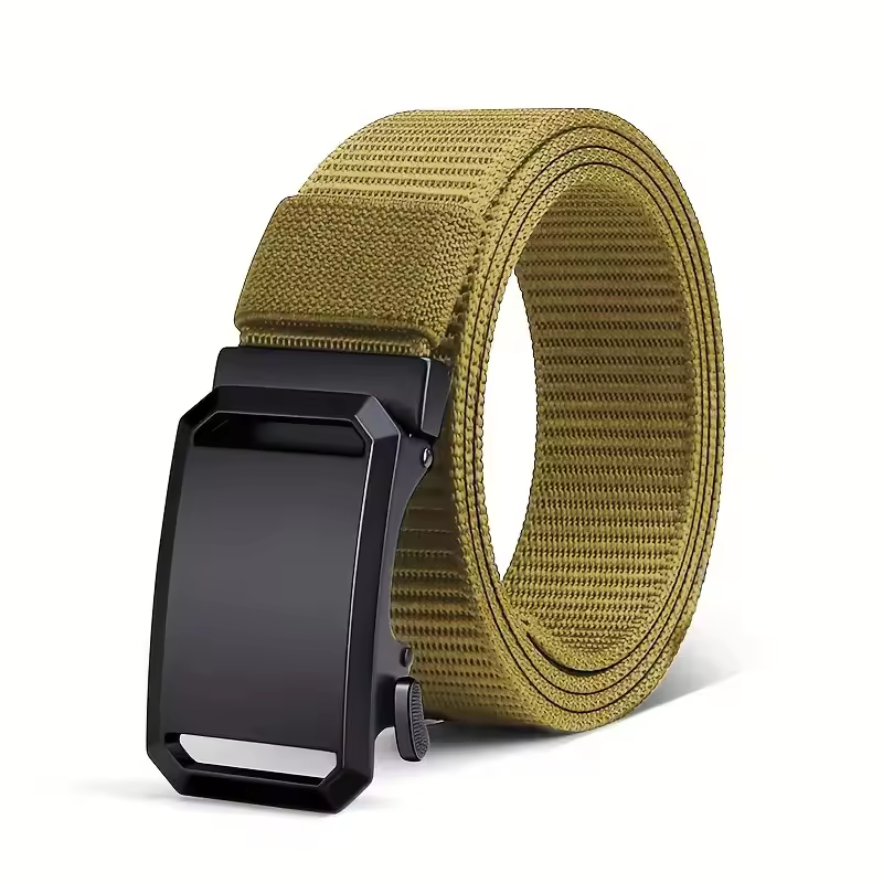Cinturón de lona elegante para hombre con hebilla automática