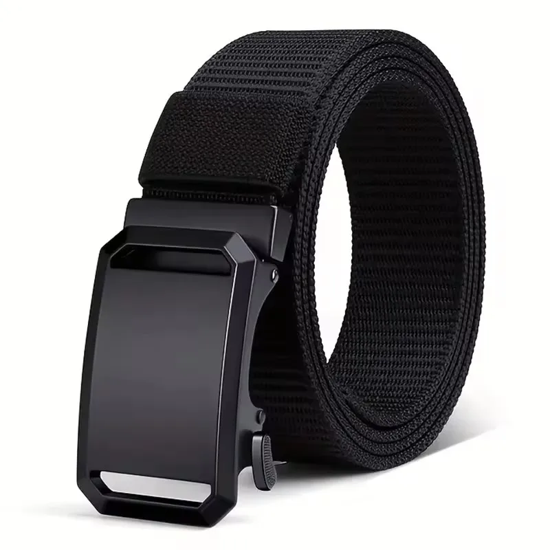 Cinturón de lona elegante para hombre con hebilla automática