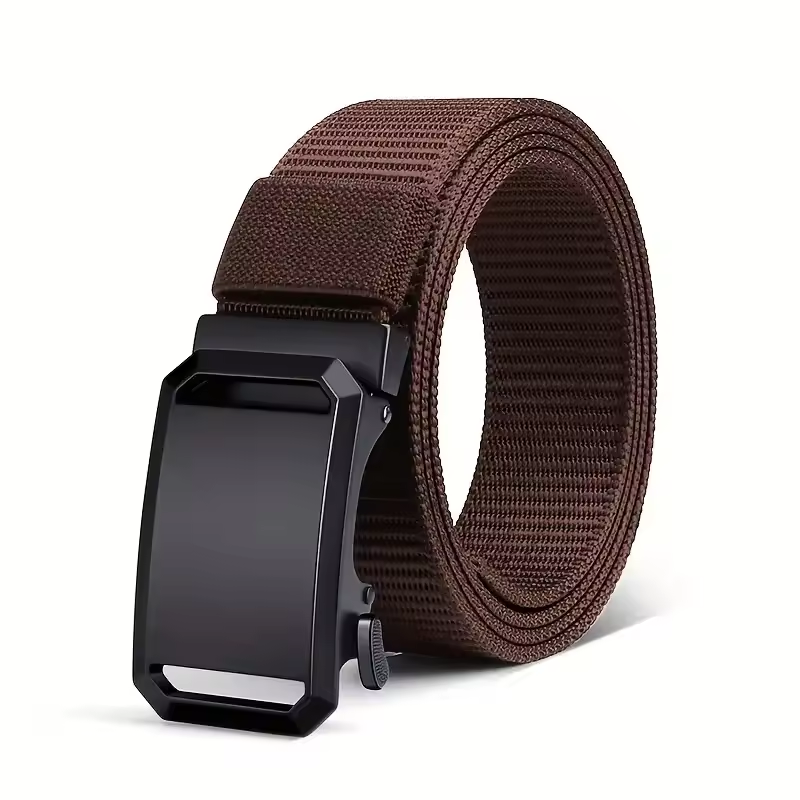 Cinturón de lona elegante para hombre con hebilla automática