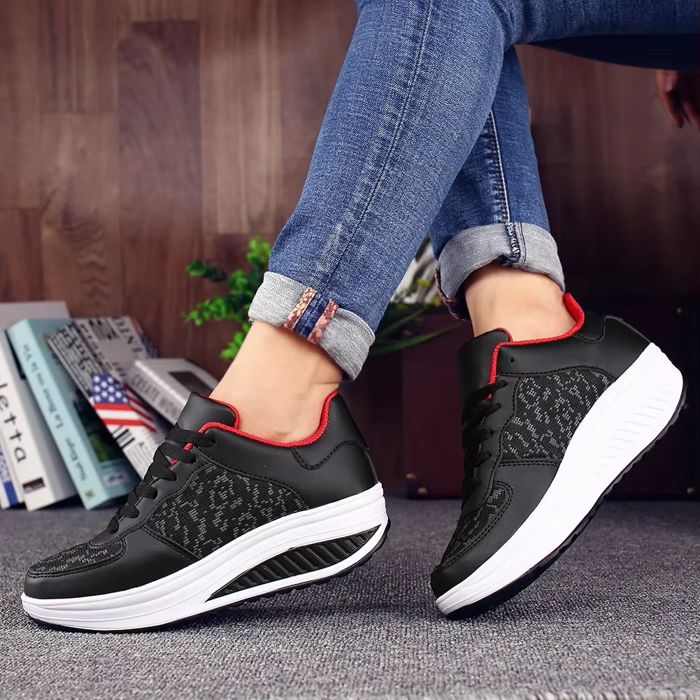 Oferta de primavera: 49 % de descuento💝 Zapatillas ortopédicas de plataforma de cuero con cordones para mujer: calzado informal para caminar