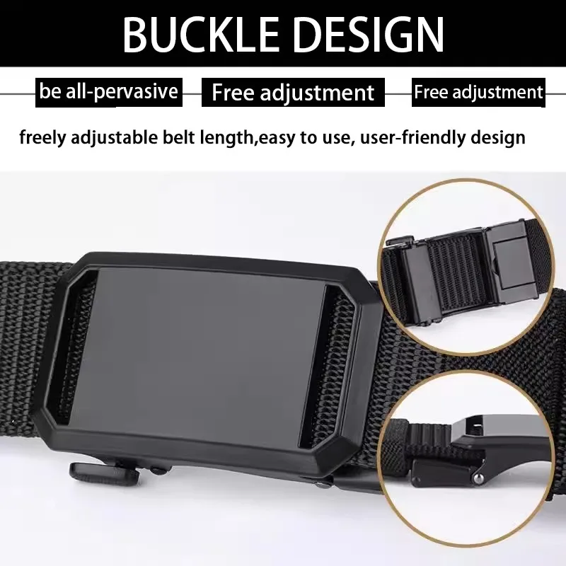 Cinturón de lona elegante para hombre con hebilla automática