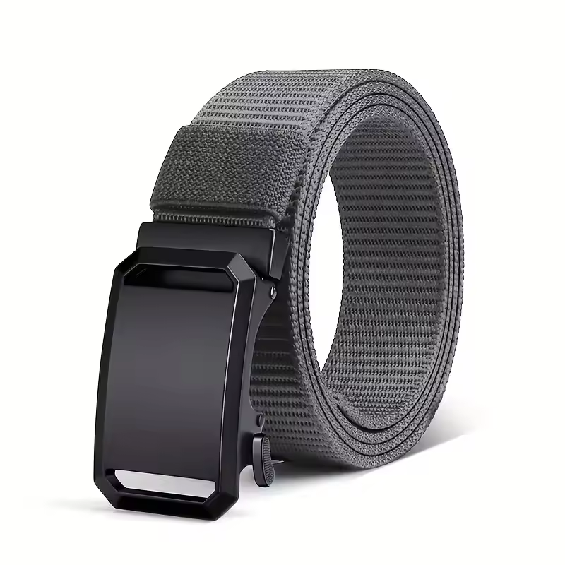 Cinturón de lona elegante para hombre con hebilla automática