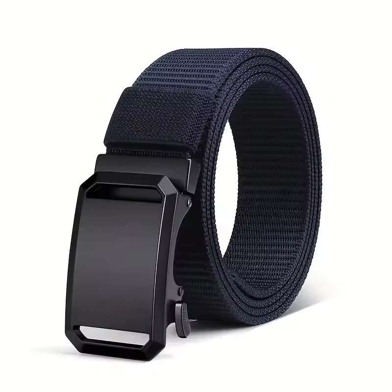 Cinturón de lona elegante para hombre con hebilla automática