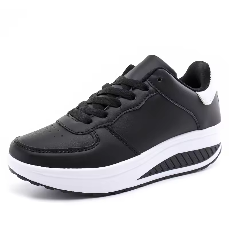 Oferta de primavera: 49 % de descuento💝 Zapatillas ortopédicas de plataforma de cuero con cordones para mujer: calzado informal para caminar