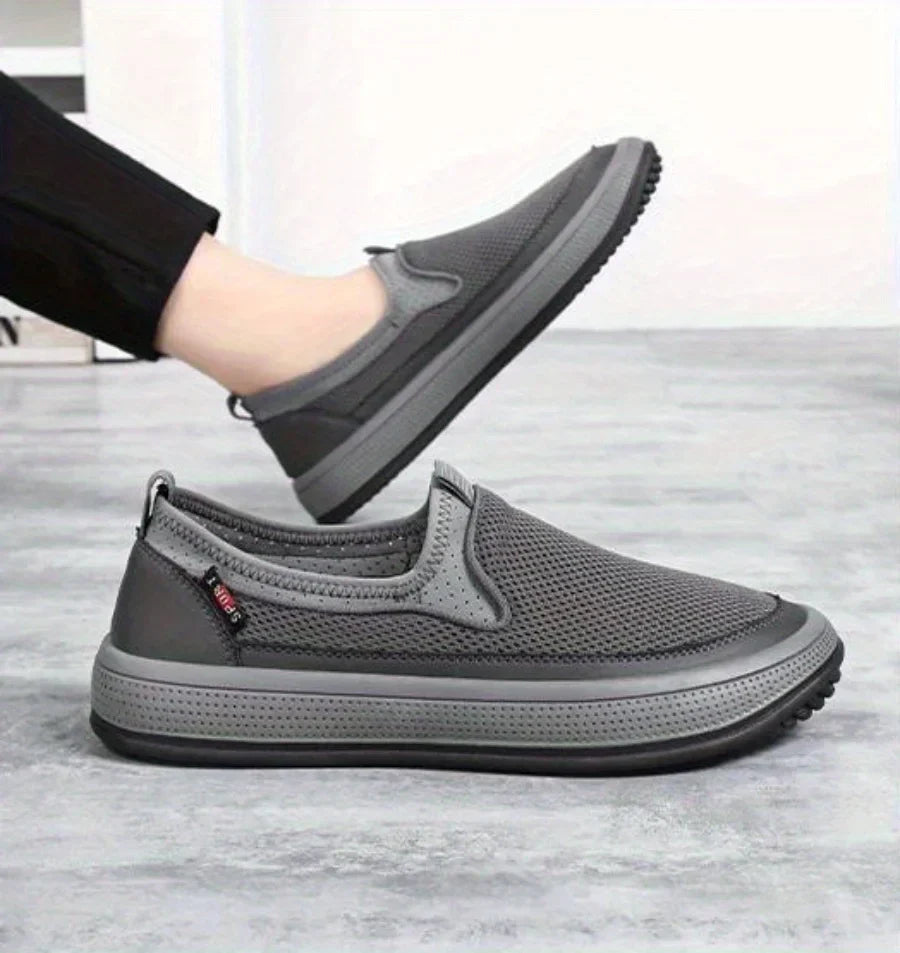 Zapatos ortopédicos sin cordones de malla transpirable para hombre