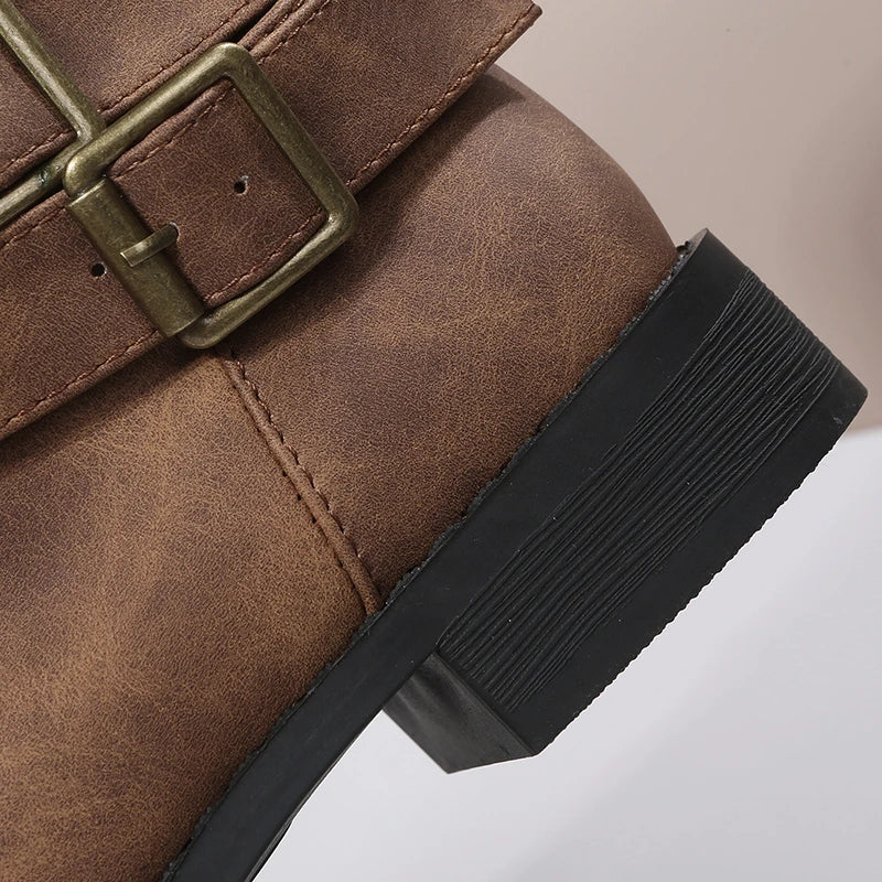OFERTA CALIENTE 45% DE DESCUENTOš„Nuevas botas de media caƱa vintage de punta redonda para mujer OtoƱo Invierno