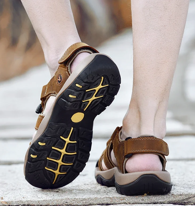 Oferta de esta semana: 70% de descuento🔥 Sandalias ortopédicas de cuero para exteriores de verano para hombre