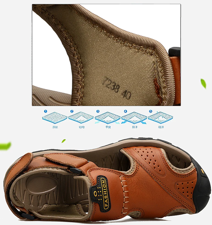 Oferta de esta semana: 70% de descuento🔥 Sandalias ortopédicas de cuero para exteriores de verano para hombre