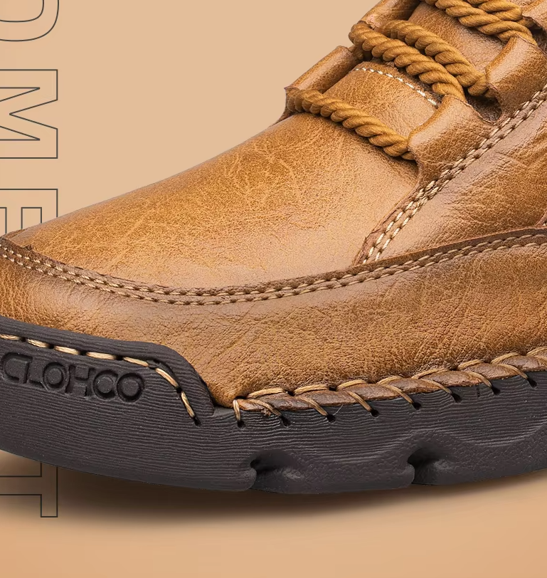 Men’s Leather Ankle Boots — Warm Comfort & Arch Support